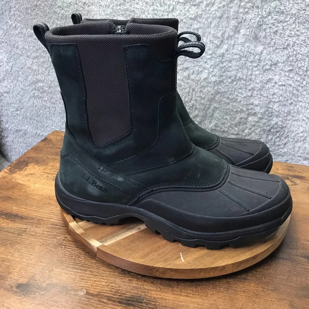 LL Bean Tek 2.5 Storm Chaser 5 Chelsea Boots Mens 10.5 Blk Waterproof Side Zip